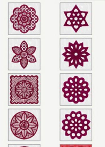 Small square hoop embroideries