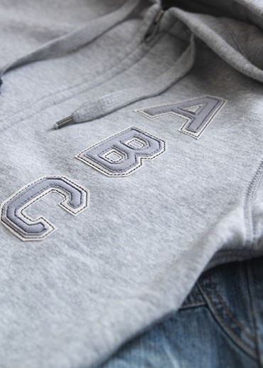Layered raw edge letters