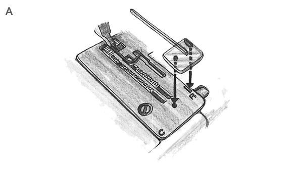 Piedino per nervature e guida