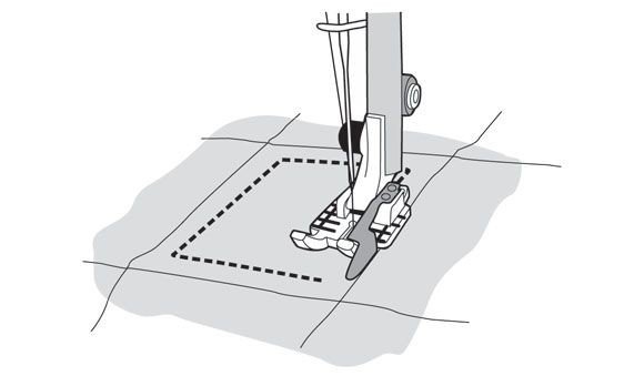 Piedino trasparente per quilt con guida laterale