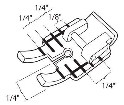 Piedino trasparente per quilt da 6 mm