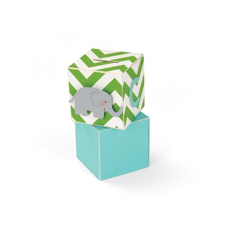 SIZZIX FUSTELLA BIGZ XL BLOCK CUBE BANK 3_D ABC 658983