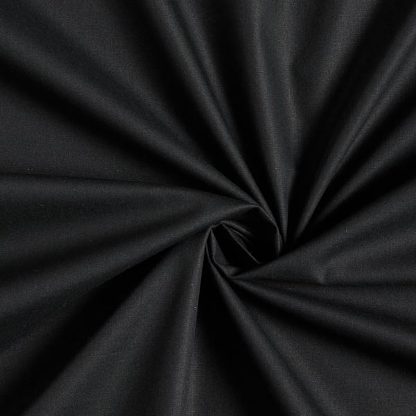 Tessuto in cotone popeline tinta unita - nero