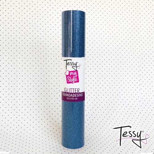 Vinile Termoadesivo TESSY Glitter - Blu antico