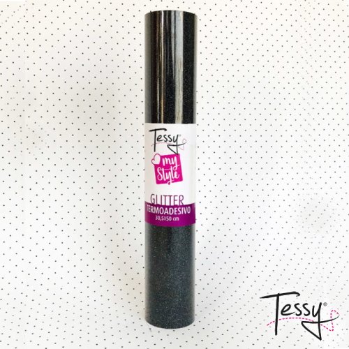 Vinile Termoadesivo TESSY Glitter - Nero