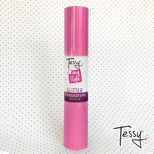 Vinile Termoadesivo TESSY Glitter - Rosa fluo