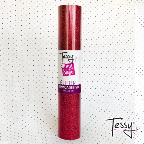 Vinile Termoadesivo TESSY Glitter - Rosso