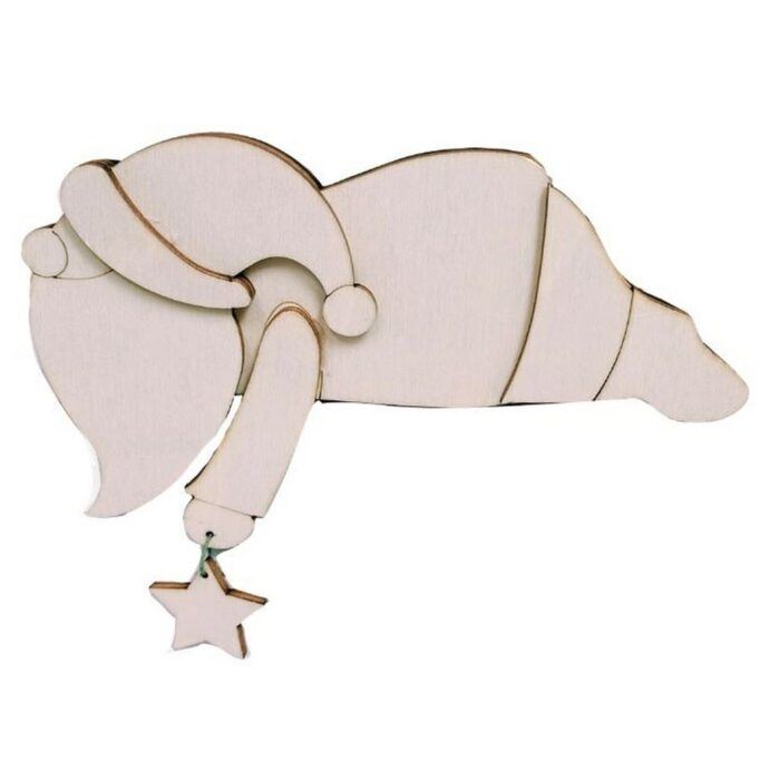 Santa Claus legno sdraiato 3D 17,5cm