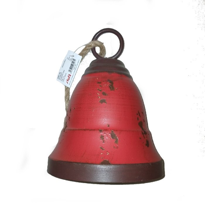 Campanello latta 18x23x18 cm - rosso