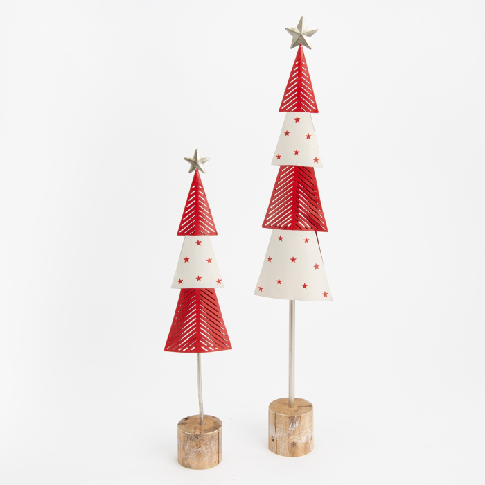 2 x abete in metallo con base in legno