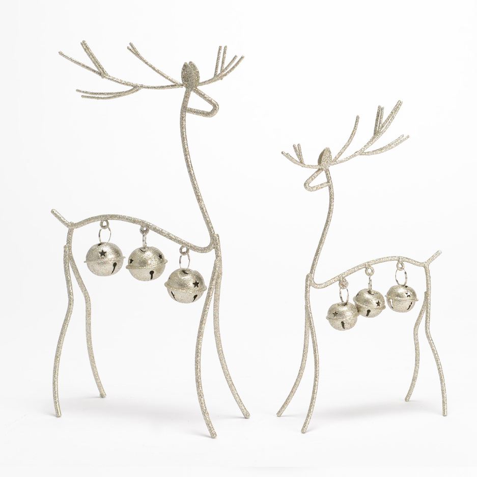 Renne in metallo - creattivamente 2 x renne in metallo con campane