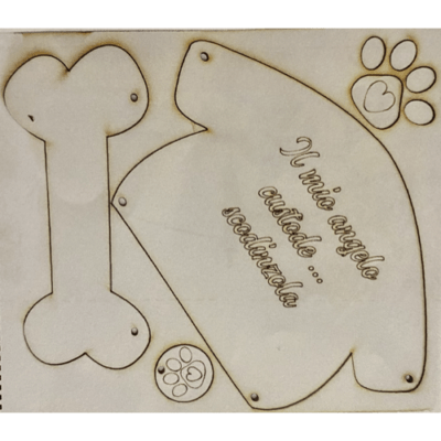 L-021 Fuoriporta cane kit decorazione legno