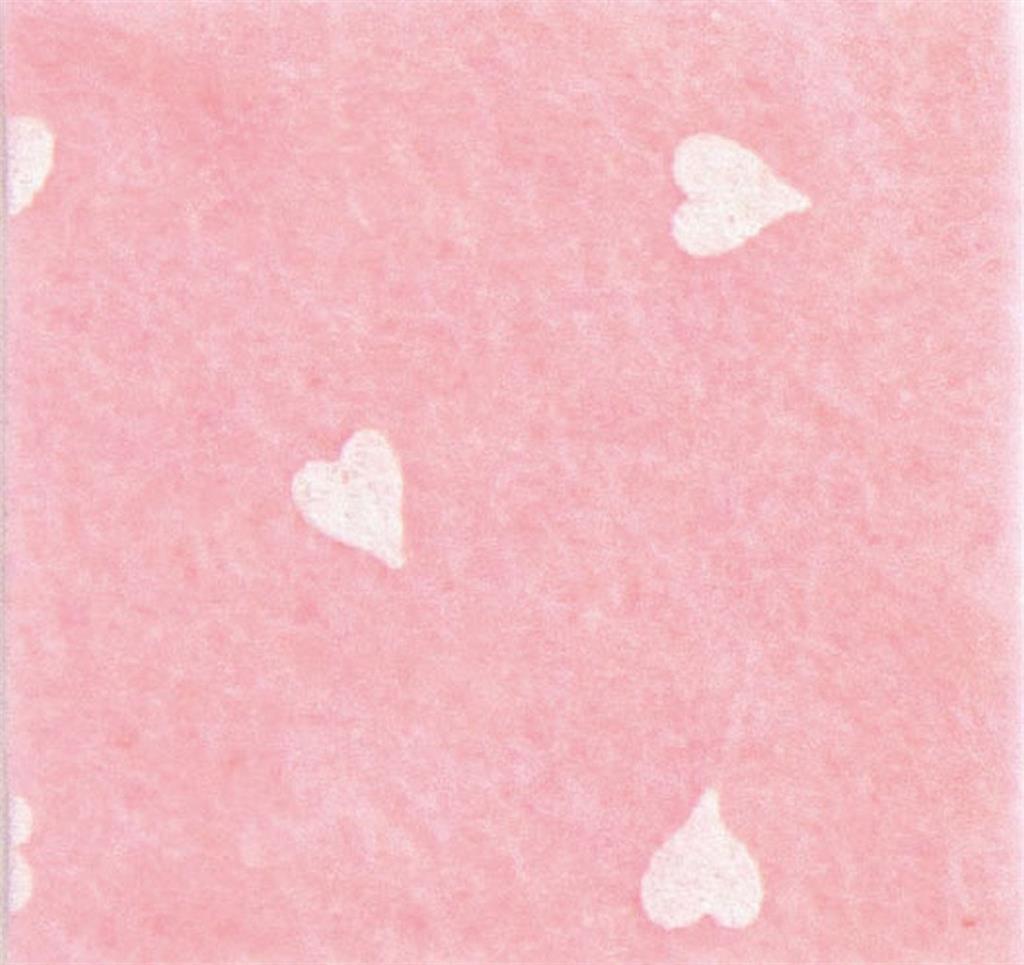 Pannolenci stafil 1mm 90cm cuori - rosa baby/bianco