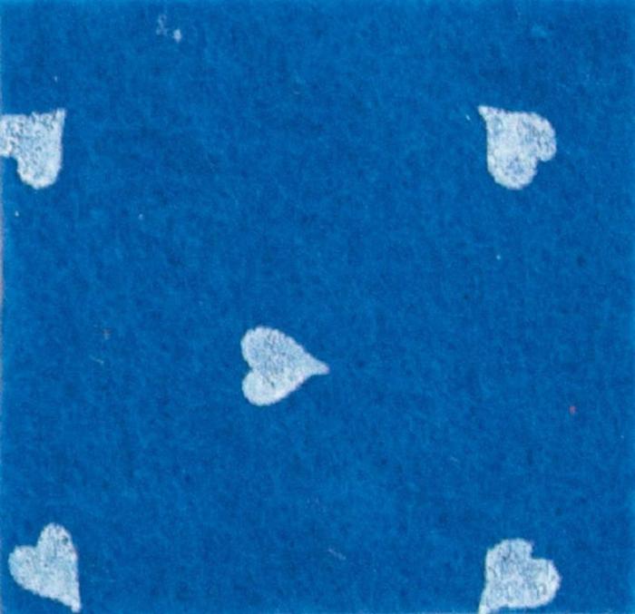 Pannolenci stafil 1mm 90cm cuori - blu medio/bianco