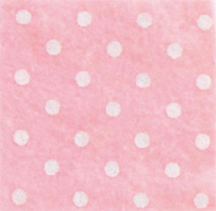 Pannolenci stafil 1mm 90cm pois - rosa baby/bianco
