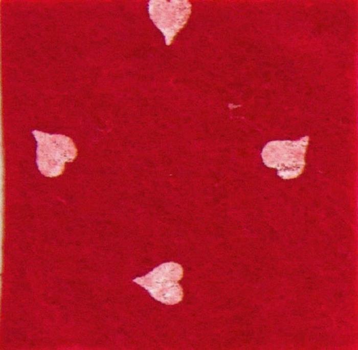 Pannolenci stafil 1mm 90cm cuori - rosso/bianco