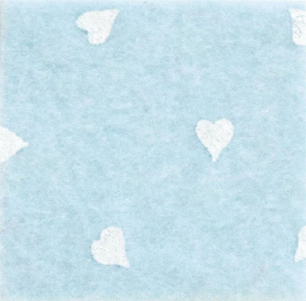 Pannolenci stafil 1mm 90cm cuori - celeste/bianco