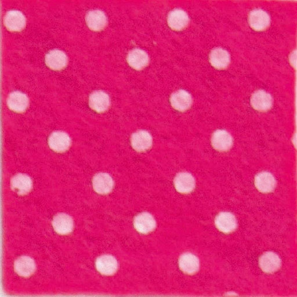 Pannolenci stafil 1mm 90cm pois - fucsia/bianco