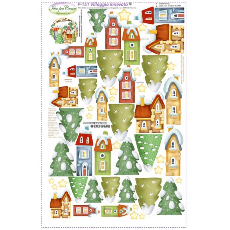 Pannello villaggio innevato