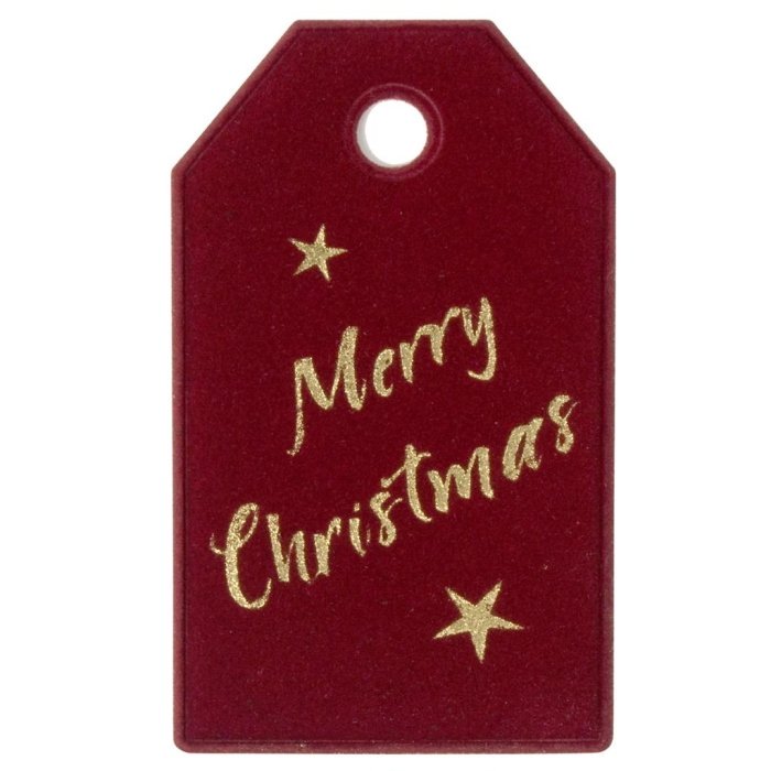 Ciondolo velluto stafil 80mm x-mas - rosso