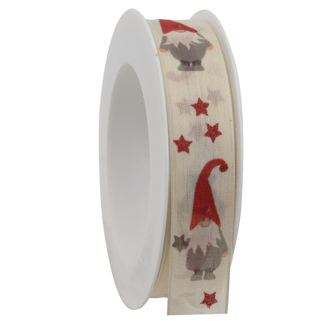 Nastro gnomi crema - creattivamente Nastro stafil 25mm gnomi - crema