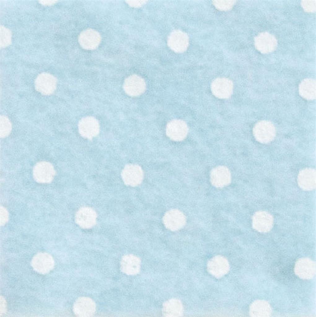 Pannolenci stafil 1mm 90cm pois - celeste/bianco