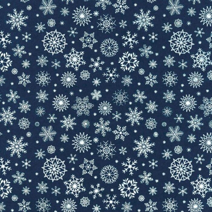 Panno stafil 1mm 30x40 fiocchi neve - blu notte/bianco