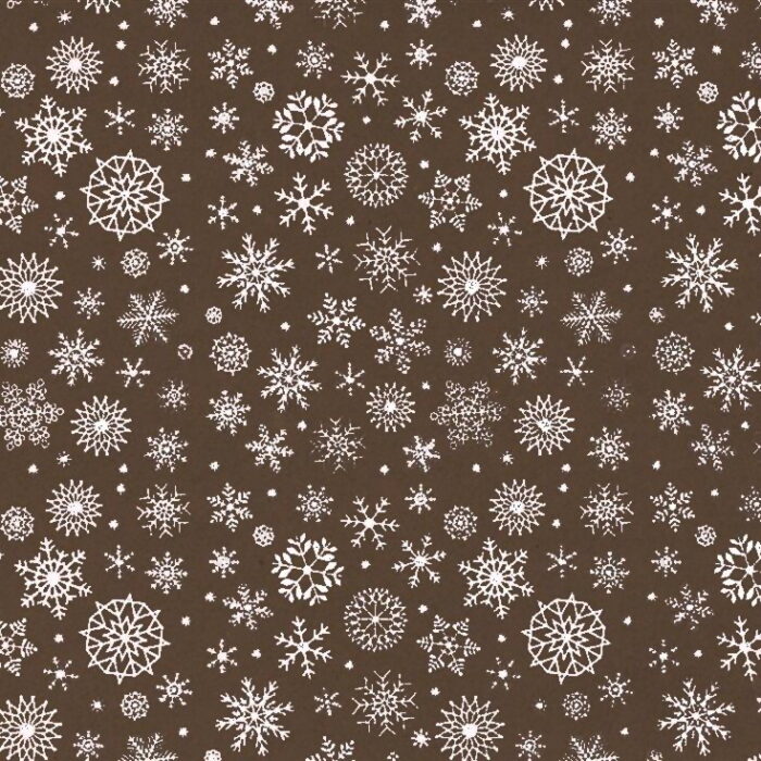 Panno stafil 1mm 30x40 fiocchi neve - marrone melange/bianco