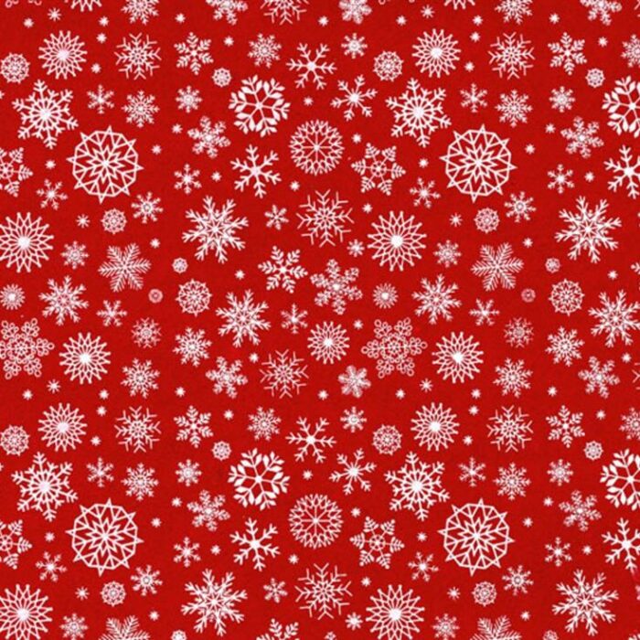 Panno stafil 1mm 30x40 fiocchi neve - rosso/bianco