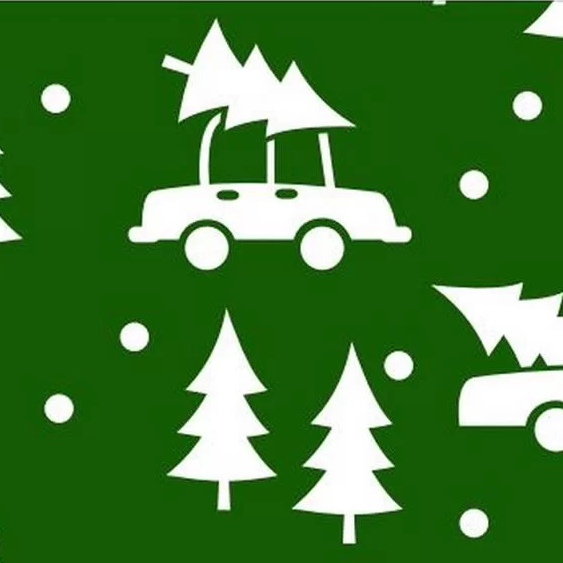 Panno stafil 1mm 30x40 cars & trees - verde scuro/bianco