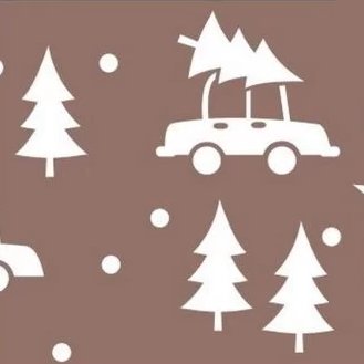 Panno stafil 1mm 30x40 cars & trees - caffellatte/bianco