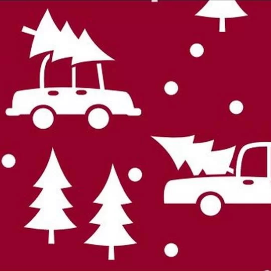 Panno stafil 1mm 30x40 cars & trees - rosso/bianco