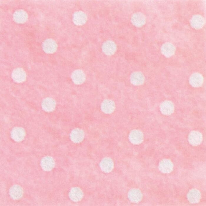 Pannolenci stafil 1mm 90cm pois - rosa baby/bianco