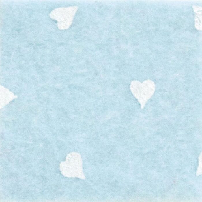 Pannolenci stafil 1mm 90cm cuori - celeste/bianco