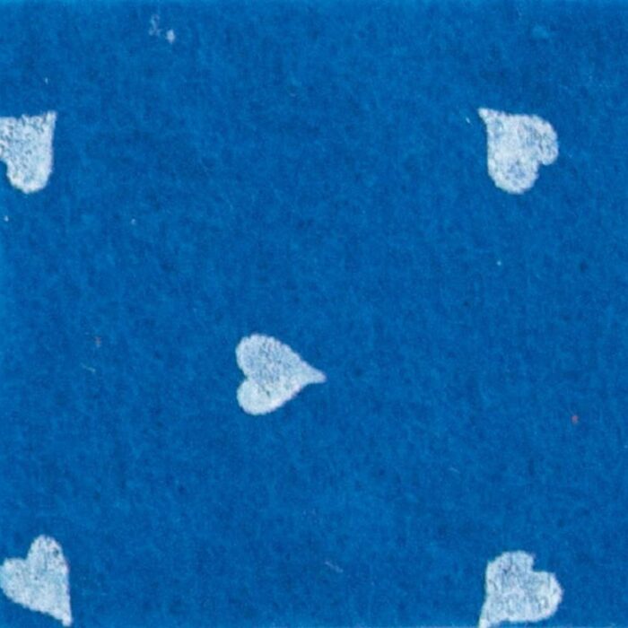 Pannolenci stafil 1mm 90cm cuori - blu medio/bianco