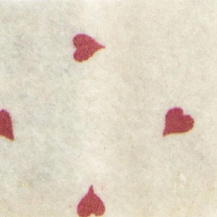 Pannolenci stafil 1mm 90cm cuori - panna/rosso