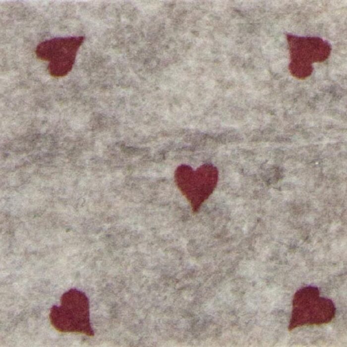 Pannolenci stafil 1mm 90cm cuori - beige melange/rosso