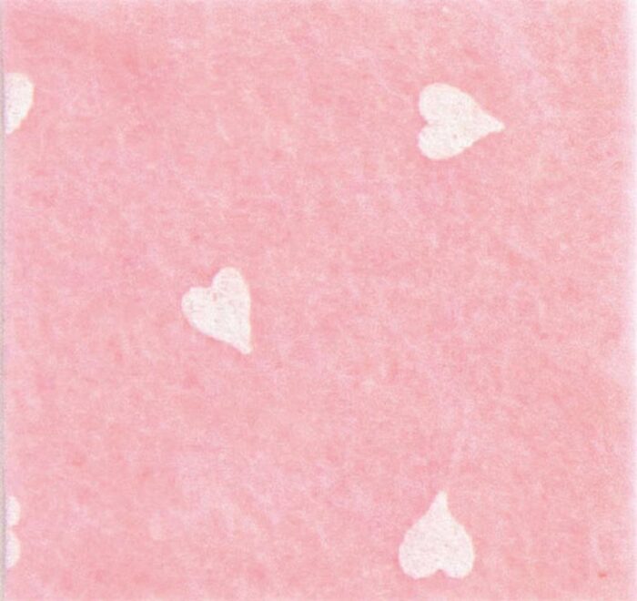 Pannolenci stafil 1mm 90cm cuori - rosa baby/bianco