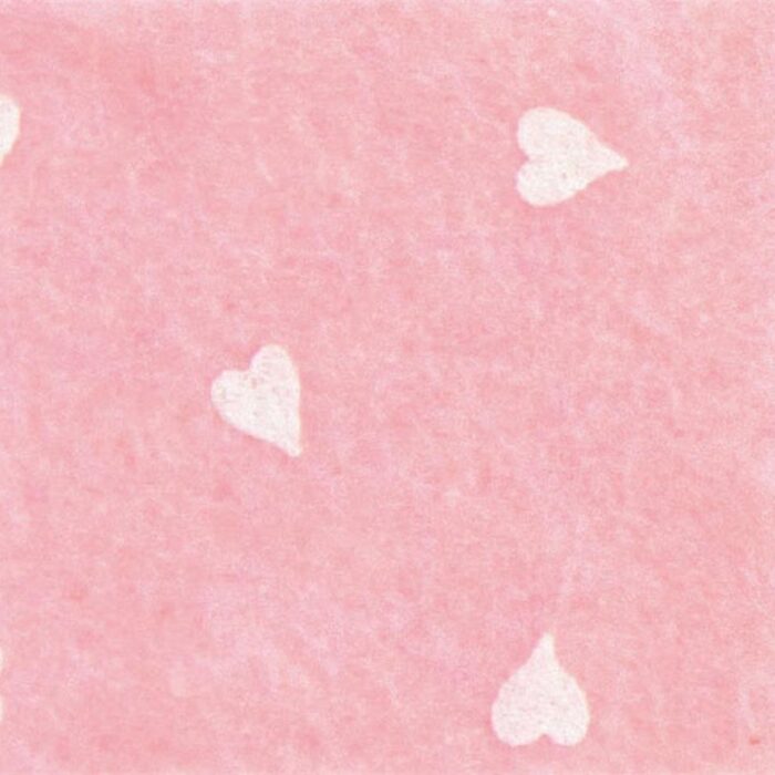 Pannolenci stafil 1mm 90cm cuori - rosa baby/bianco