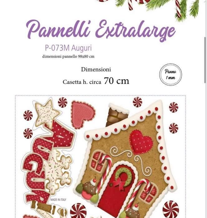Pannel maxi - casetta Ginger + scritta auguri 98x80