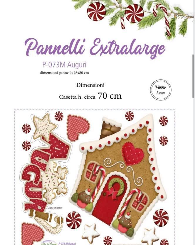 Pannel maxi - casetta ginger + scritta auguri 98x80