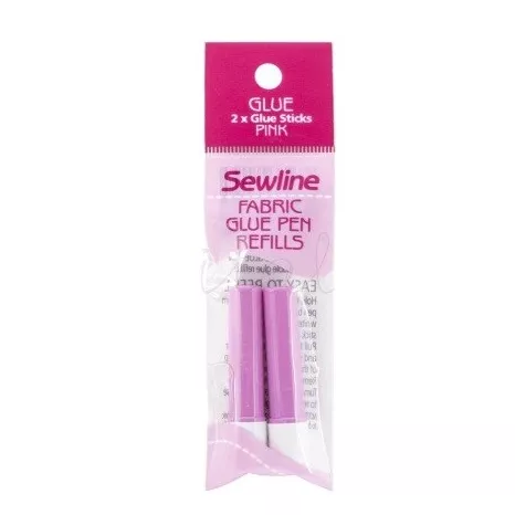 GLUE PEN - 2 Ricariche per Colla Stick per Tessuto Idrosolubile Rosa