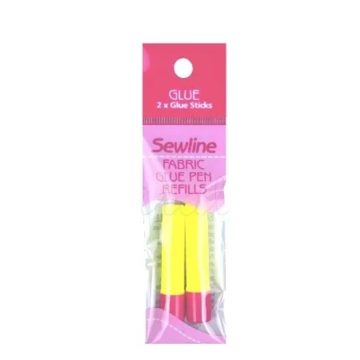 GLUE PEN - 2 Ricariche per Colla Stick per Tessuto Idrosolubile Gialle