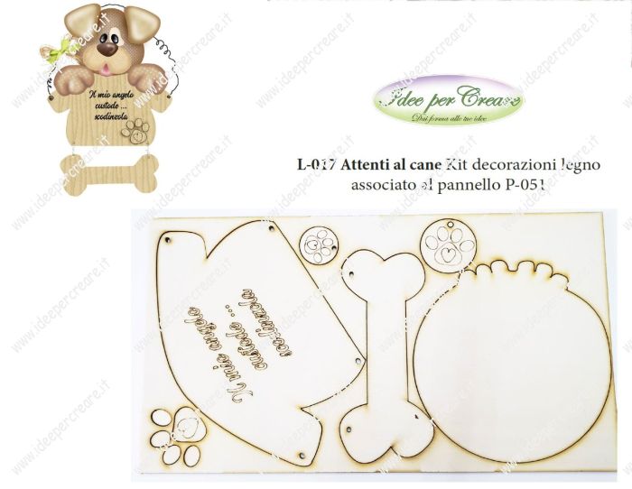 Motivo in legno attenti al cane