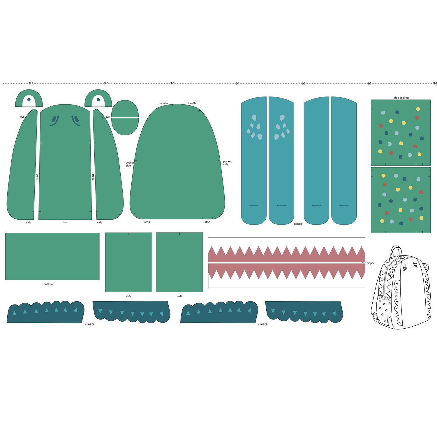 Kit creazione zainetto dinosaur bag csp6 - katia - immagine 4