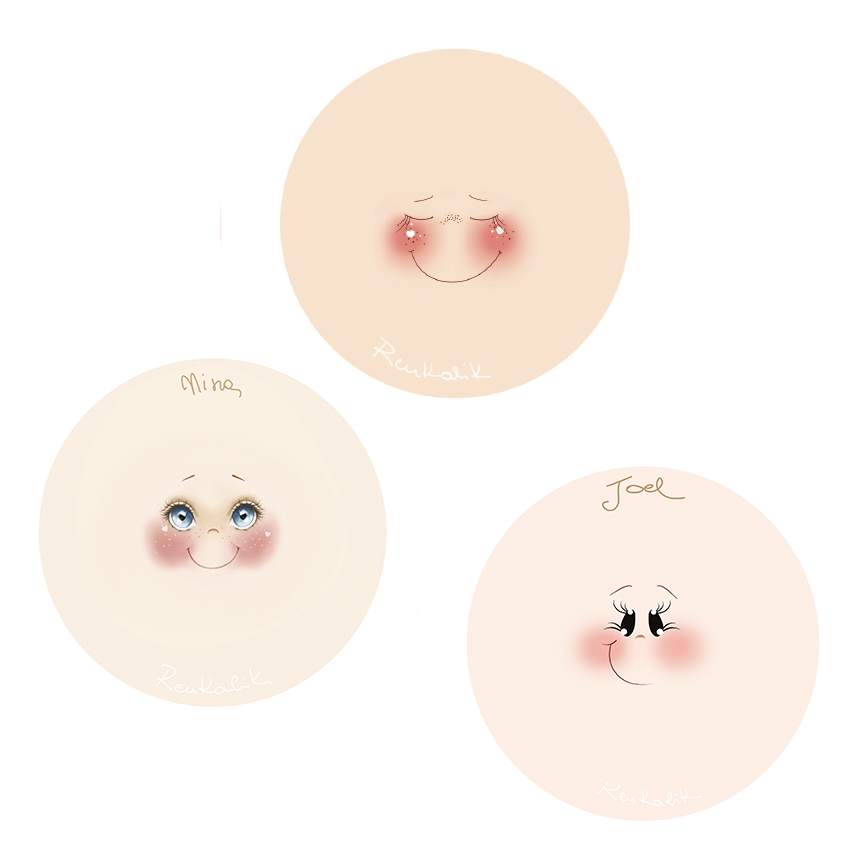 Visi stampati su tessuto ø 16 cm