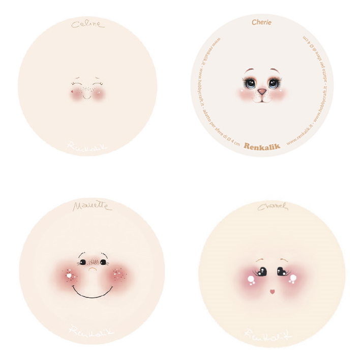 Visi stampati su tessuto  ø 7,5 cm