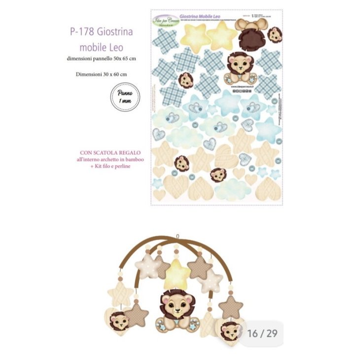 P 178 - creattivamente Pannello giostrina leo - p178