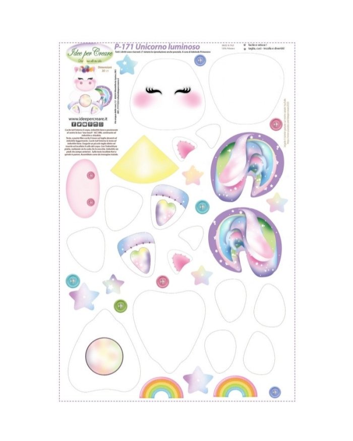 Pannello stampato unicorn - creattivamente Pannello unicorno luminoso - p171
