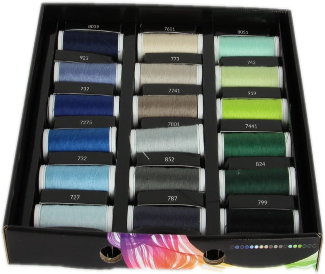 - creattivamente Ackermann sewing thread box - scatola filati in poliestere 36pz x 200m - black - immagine 3